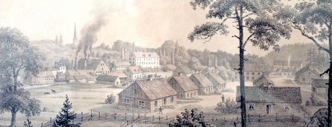 Nyby Bruk 1872 - Litografi av tyskfödde A. Nay