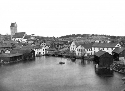 Vy från Holmberget år 1870